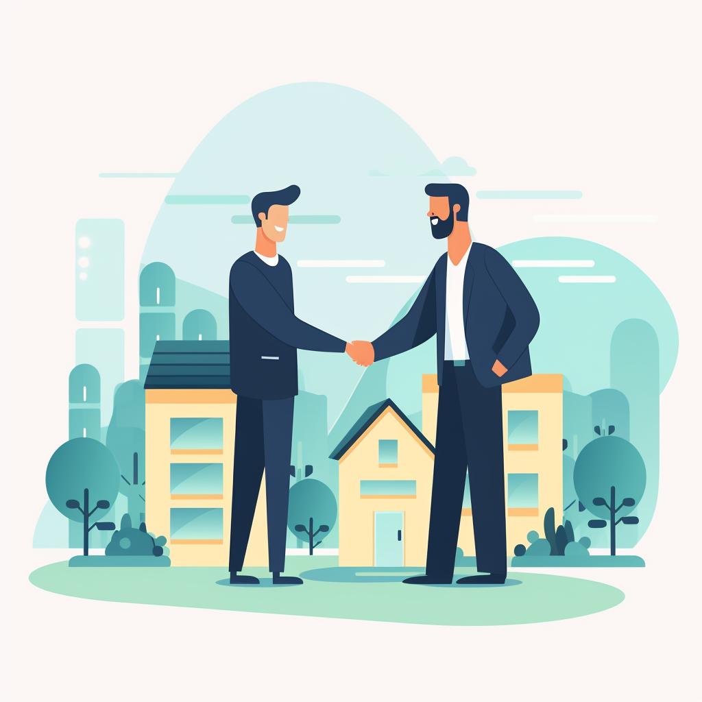 Real estate agent shaking hands with a client